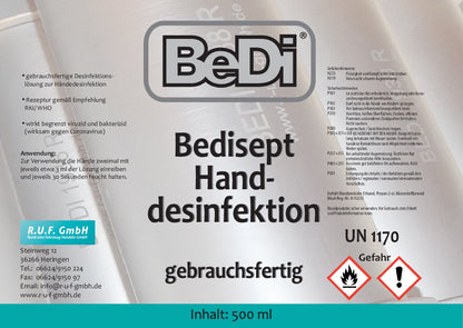 BeDi Bedisept Handdesinfektion Spenderflasche Made in Germany